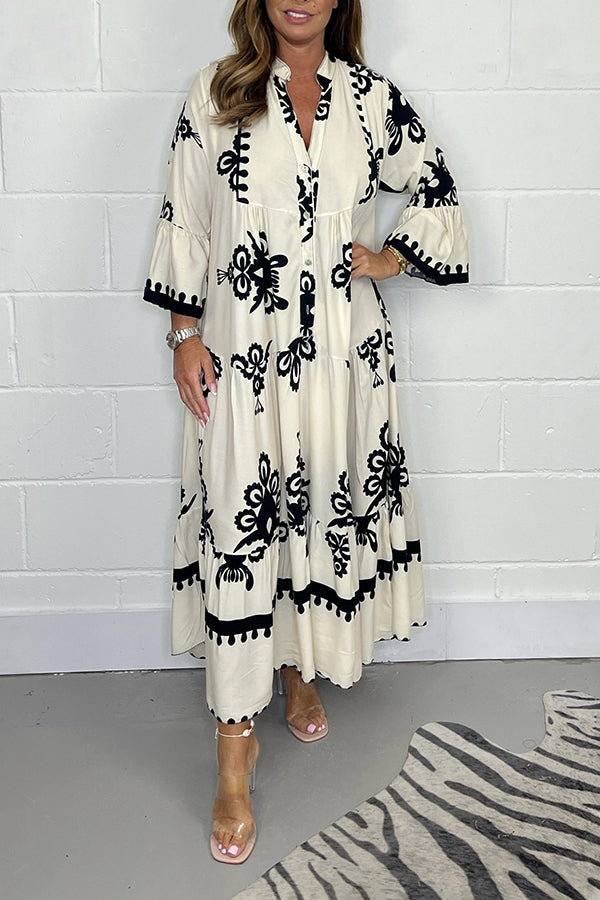 Olivia Lange Jurk met Print
