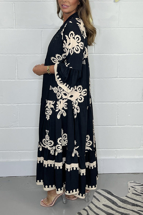 Olivia Lange Jurk met Print