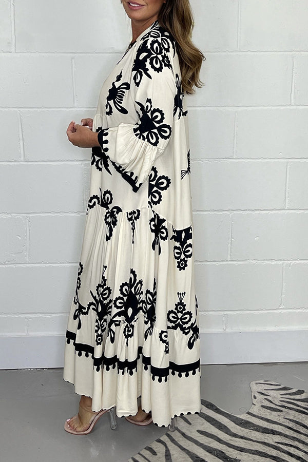 Olivia Lange Jurk met Print