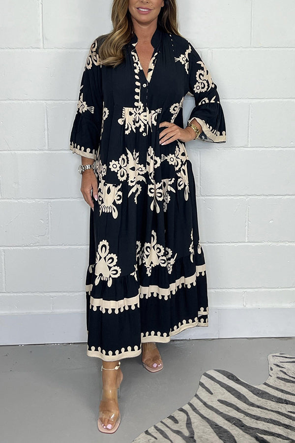 Olivia Lange Jurk met Print