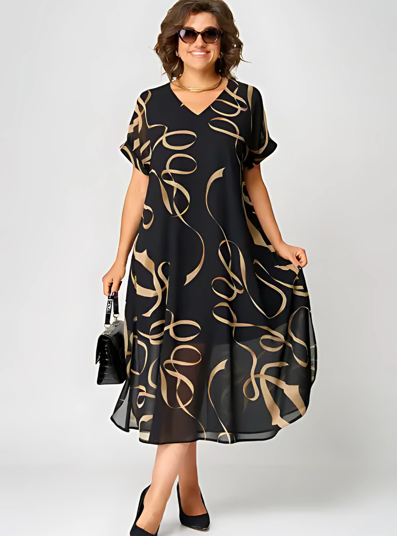 Lianne Chiffonjurk Zwartprint