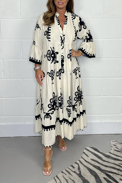Olivia Lange Jurk met Print