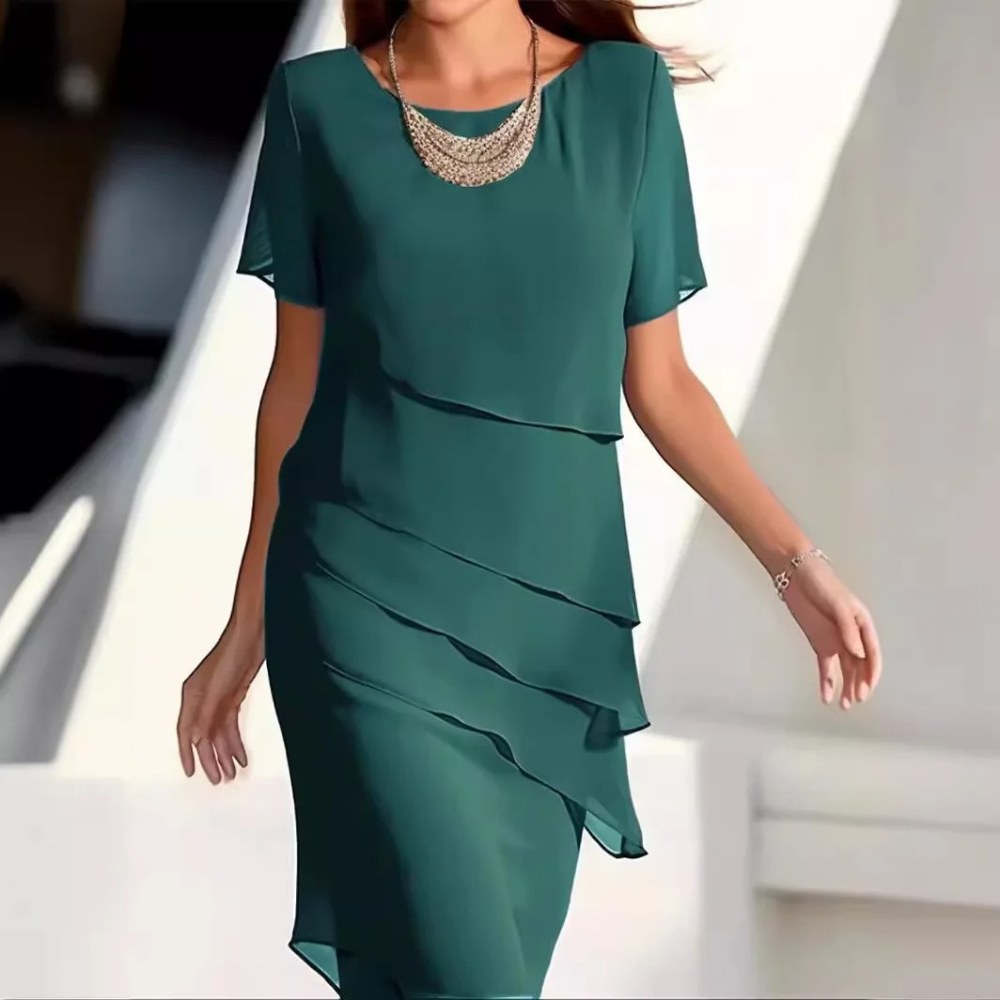 Karmen Gelaagde Chiffonjurk