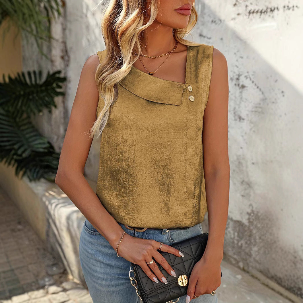 Marlies Top Asymmetrisch Glans
