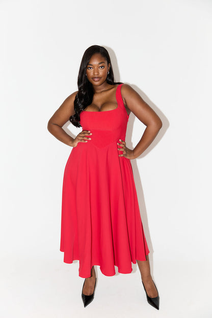 Clarisse Elegante Midi Jurk